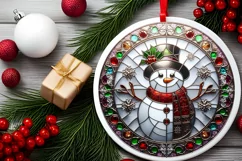 Round Christmas Ornament Sublimation|Clipart Product Image 2