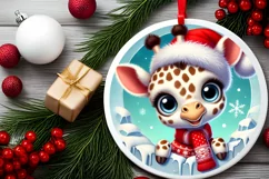 Round Christmas Ornament Sublimation|Clipart Product Image 1