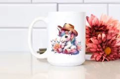 colorful Baby Unicorn with Cowboy Hat Product Image 2