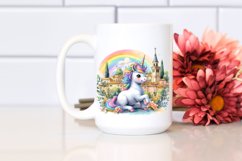 colorful Baby Unicorn with Provencal Town Product Image 2