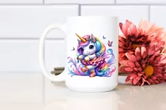 Cute Unicorn Watercolor PNG Product Image 2