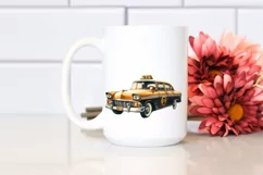 Vibrant Vintage Taxi Clipart Product Image 2
