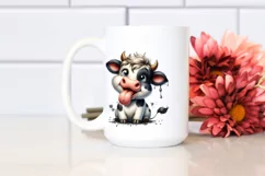 Smiling Cow with Tongue Out | Boho Clipart Product Image 2