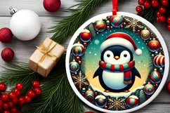 Round Christmas Ornament Sublimation|Clipart Product Image 1