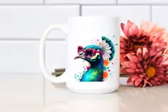 Quirky Peacock with Sunglasses, Colorful Art Product Image 2