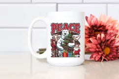 Peace Polar Bear Christmas Clipart Png Product Image 2