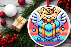Round Christmas Ornament Sublimation|Clipart Product Image 1