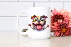 Funny Bulldog Watercolor Splash Sublimation Clipart Product Image 2