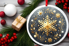 Round Christmass Ornament PNG Product Image 2