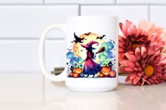 Simple Vibrant Witch for Halloween | Sublimation Clipart Product Image 2