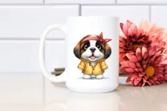 Excited Baby Saint Bernard Caricature-Like with Raincoat Product Image 2