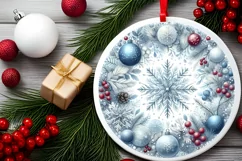 Round Christmas Ornament Sublimation|Clipart Product Image 2