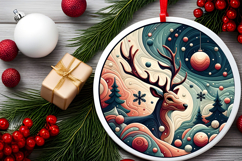 Round Christmass Ornament PNG Product Image 2