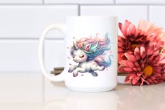 Cute Baby Unicorn Tumbling | Clipart Product Image 2