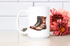 Washed Boots USA Colors Watercolor Clipart Product Image 2