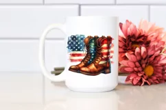 Washed Boots USA Colors Watercolor Clipart Product Image 2