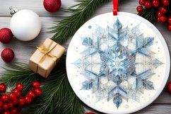 Snow Flake Christmas Round Cute Ornament Sublimation Product Image 1