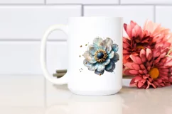 A Shiny Flower Clipart with Watercolor Splash Product Image 2