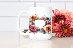 Glossy Gerbera Frame with Colorful Petals PNG Product Image 2