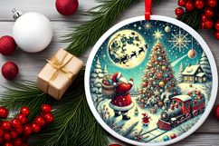 Round Christmass Ornament PNG Product Image 2