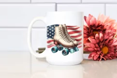 Vintage Roller Skates USA Flag Sublimation Clipart Product Image 2
