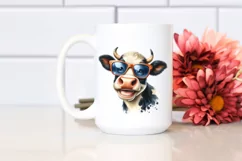 Cow with Sunglasses and Goofy Smile | Sublimation | Clipart Product Image 2