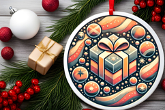 Round Christmass Ornament PNG Product Image 2