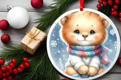 Cute Winter Lion Clipart Sublimation PNG Product Image 2