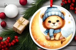 Cute Winter Lion Clipart Sublimation PNG Product Image 2