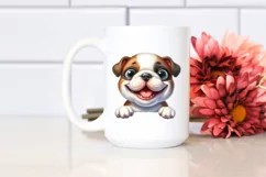 Funny Small Baby Bulldog Watercolor Splash Sublimation Product Image 2