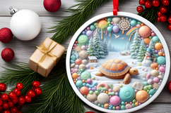 Round Christmass Ornament PNG Product Image 2