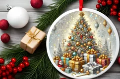 Round Christmas Ornament Sublimation|Clipart Product Image 1