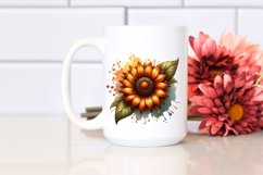 Detailed Stained Sunflower Watercolor Splash Sublimation Product Image 2