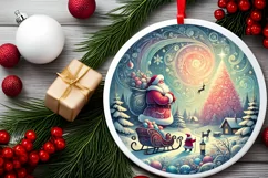 Round Christmas Ornament Sublimation|Clipart Product Image 2