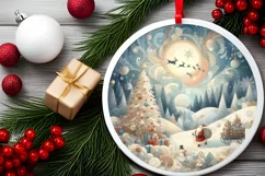 Round Christmas Ornament Sublimation|Clipart Product Image 2
