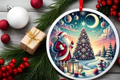 Round Christmas Ornament Sublimation|Clipart Product Image 2