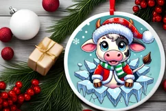 Round Christmas Ornament Sublimation|Clipart Product Image 1
