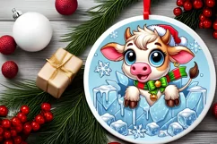 Round Christmas Ornament Sublimation|Clipart Product Image 1