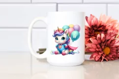 Cute Baby Unicorn Hero Baloons Clipart Product Image 2