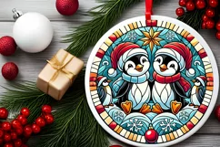 Round Christmas Ornament Sublimation|Clipart Product Image 2