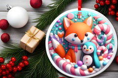 Round Christmass Ornament PNG Product Image 2