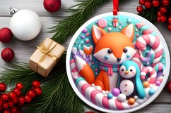 Round Christmas Ornament Sublimation|Clipart Product Image 2