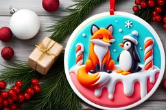 Round Christmas Ornament Sublimation|Clipart Product Image 2