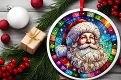 Round Christmas Ornament Sublimation|Clipart Product Image 1