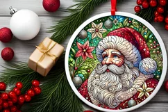 Round Christmas Ornament Sublimation|Clipart Product Image 1