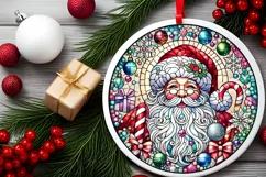 Round Christmas Ornament Sublimation|Clipart Product Image 1
