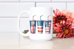 Watercolor Vintage Plastic Cup, USA Flag | Sublimation | Product Image 2