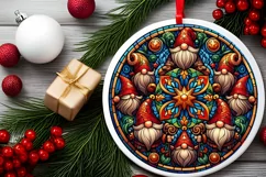 Round Christmas Ornament Sublimation|Clipart Product Image 2