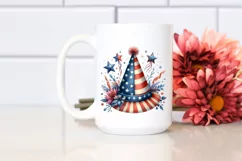 Watercolor Vintage Party Hat, USA Flag | Sublimation | Product Image 2
