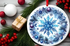 Round Christmas Ornament Sublimation|Clipart Product Image 2
